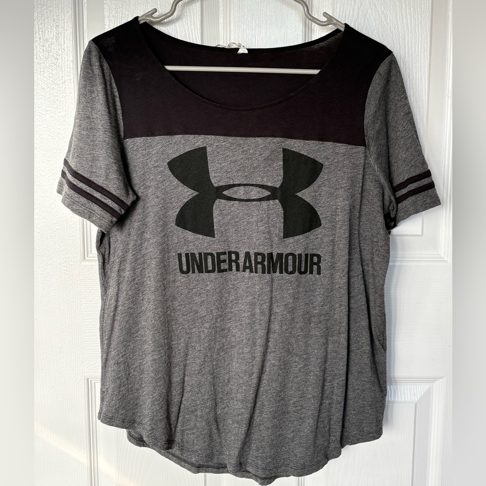 Under Armour Charcoal and Black Logo Tee